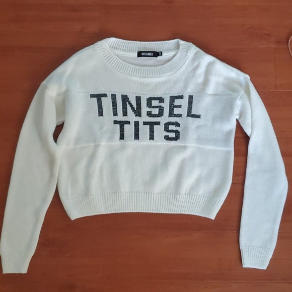 Missguided Sweaters - Like New Missguided Crop Holiday Sweater